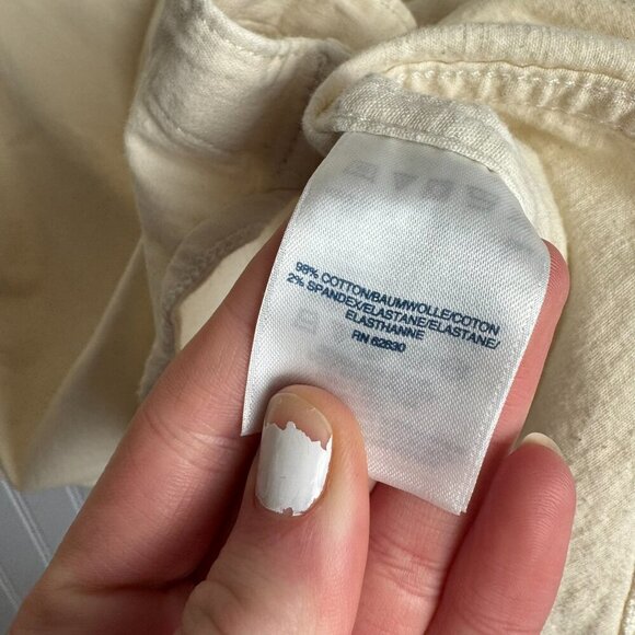 Lands' End ivory button down shacket long sleeve size XL tall G19 - Picture 3 of 4